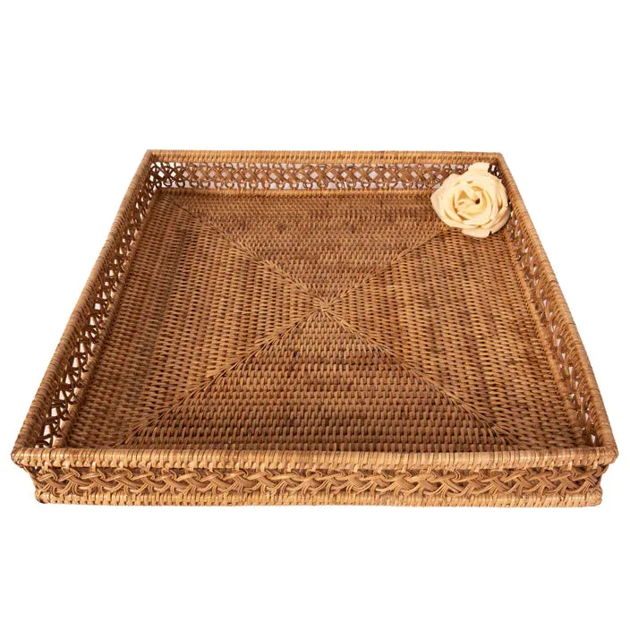 Square Rattan Tray