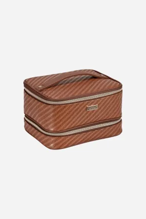 Stephanie Johnson Jenny Train Case in Rosewood Cognac