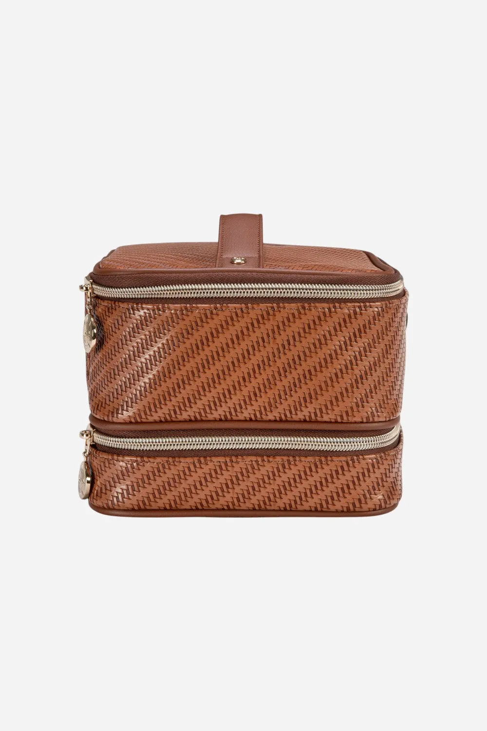 Stephanie Johnson Jenny Train Case in Rosewood Cognac