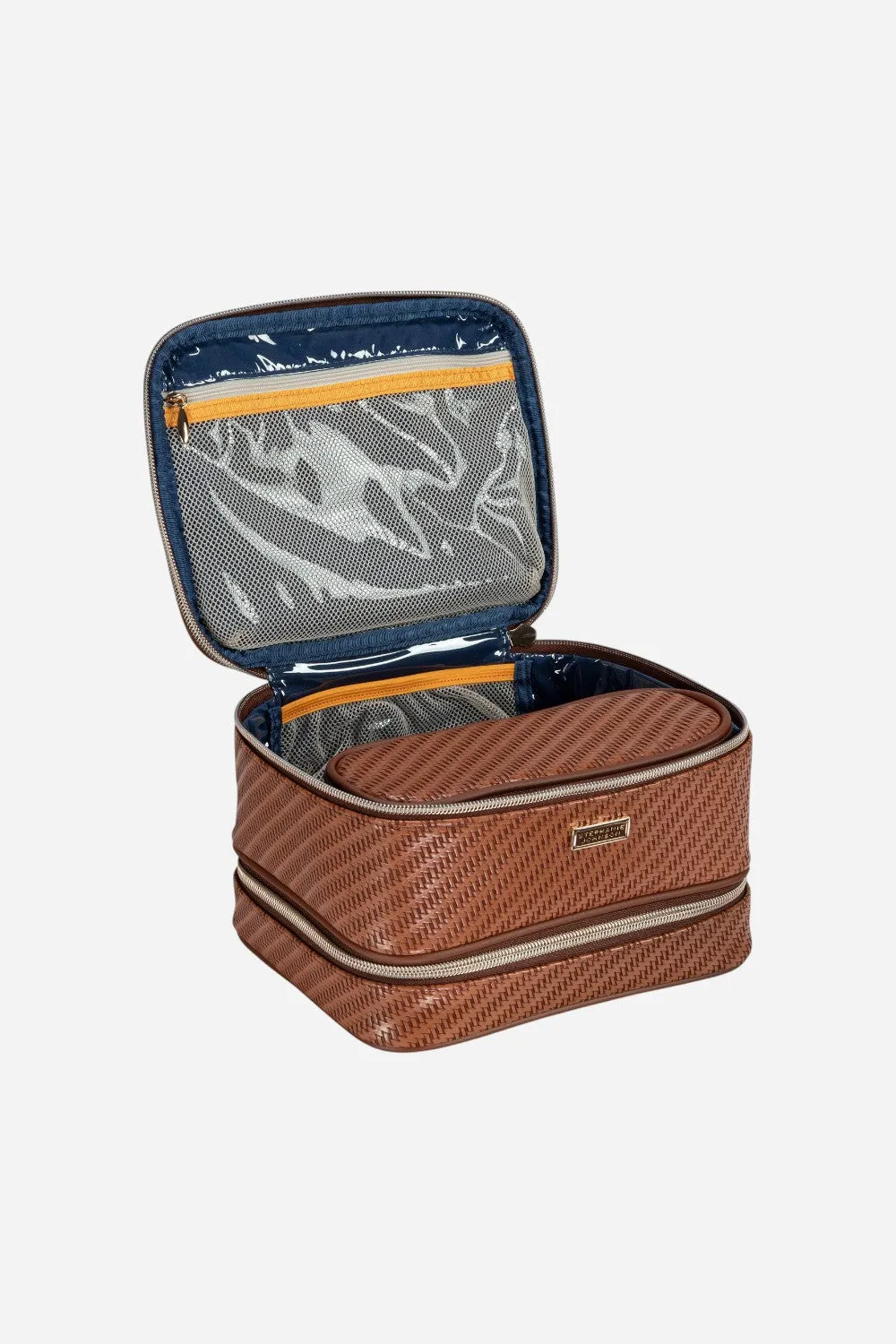 Stephanie Johnson Jenny Train Case in Rosewood Cognac