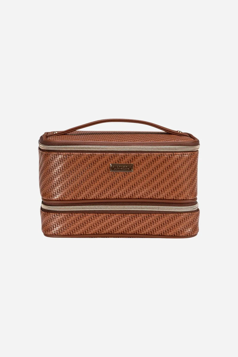 Stephanie Johnson Jenny Train Case in Rosewood Cognac