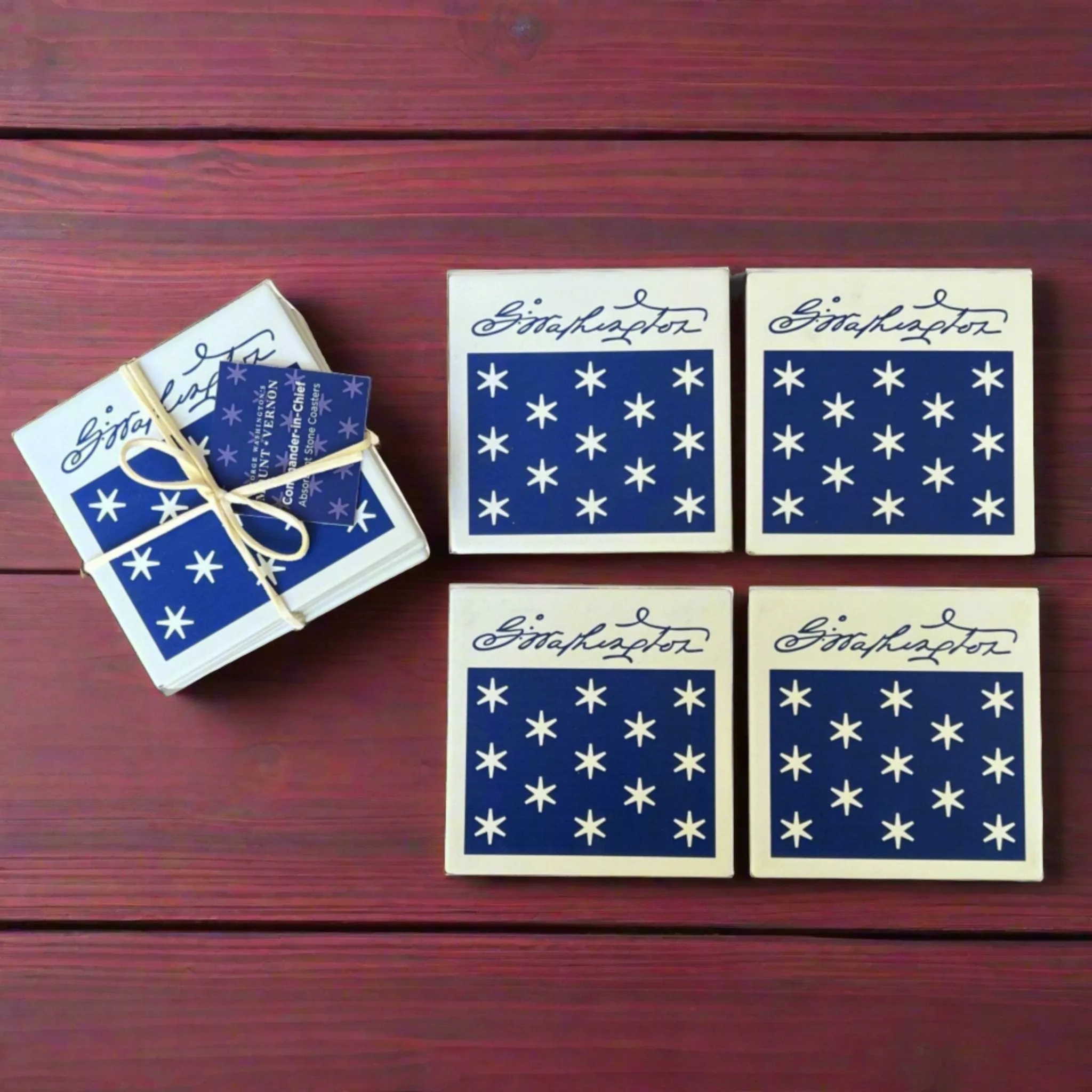 Stone Coaster Set of Four - Commander In Chief Design