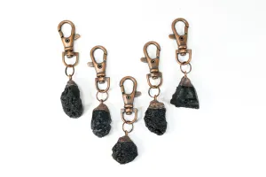 Tektite keychain | Raw crystal keychain