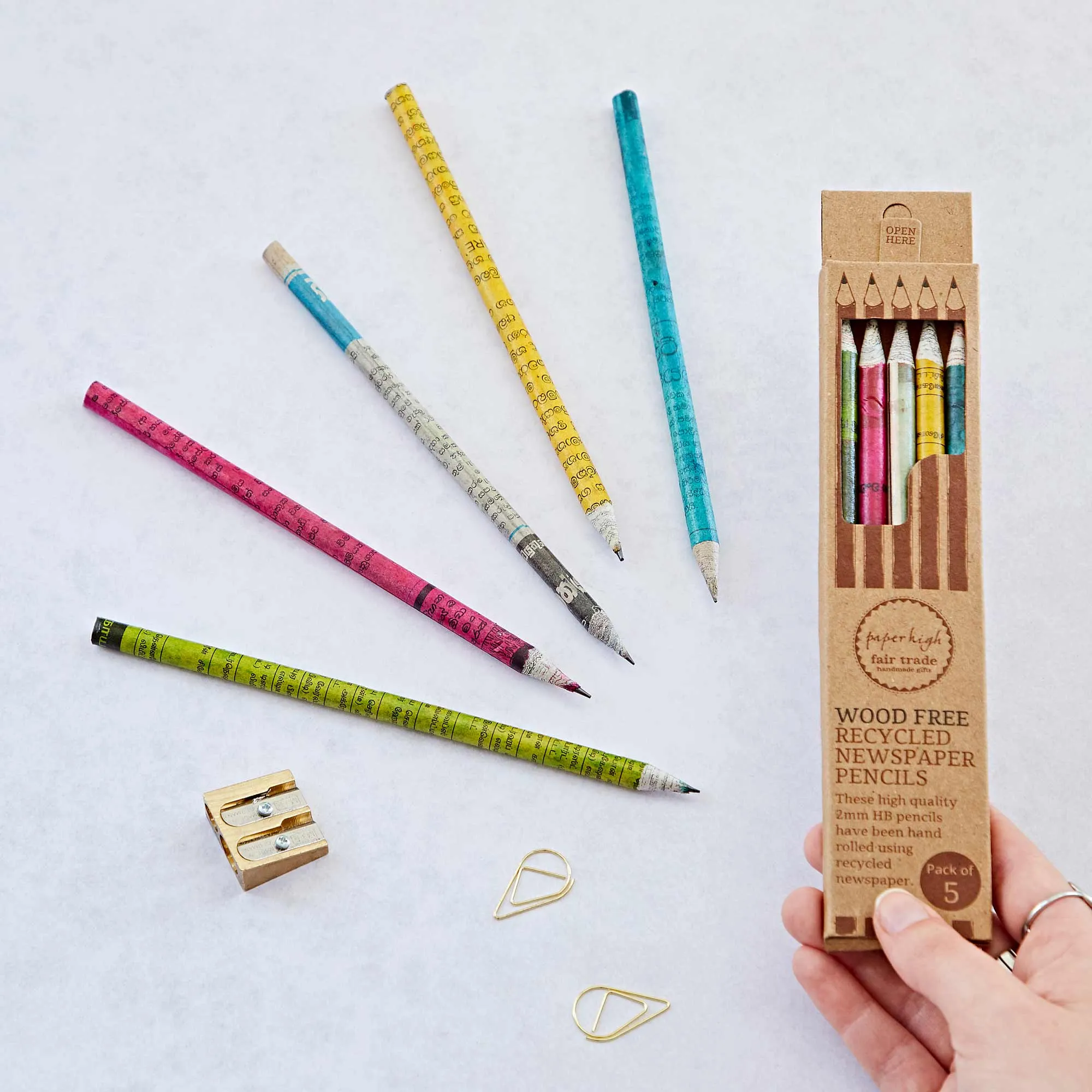 The Paper High Gift Company Ltd - Recycled Newspaper Pencil Set - Set Of Pencils