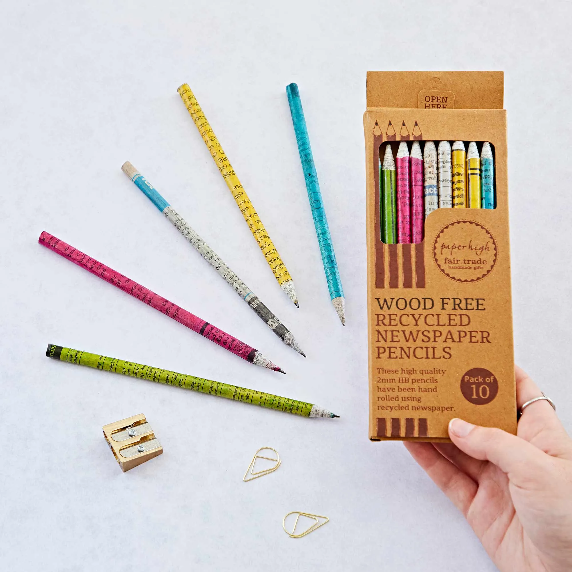 The Paper High Gift Company Ltd - Recycled Newspaper Pencil Set - Set Of Pencils