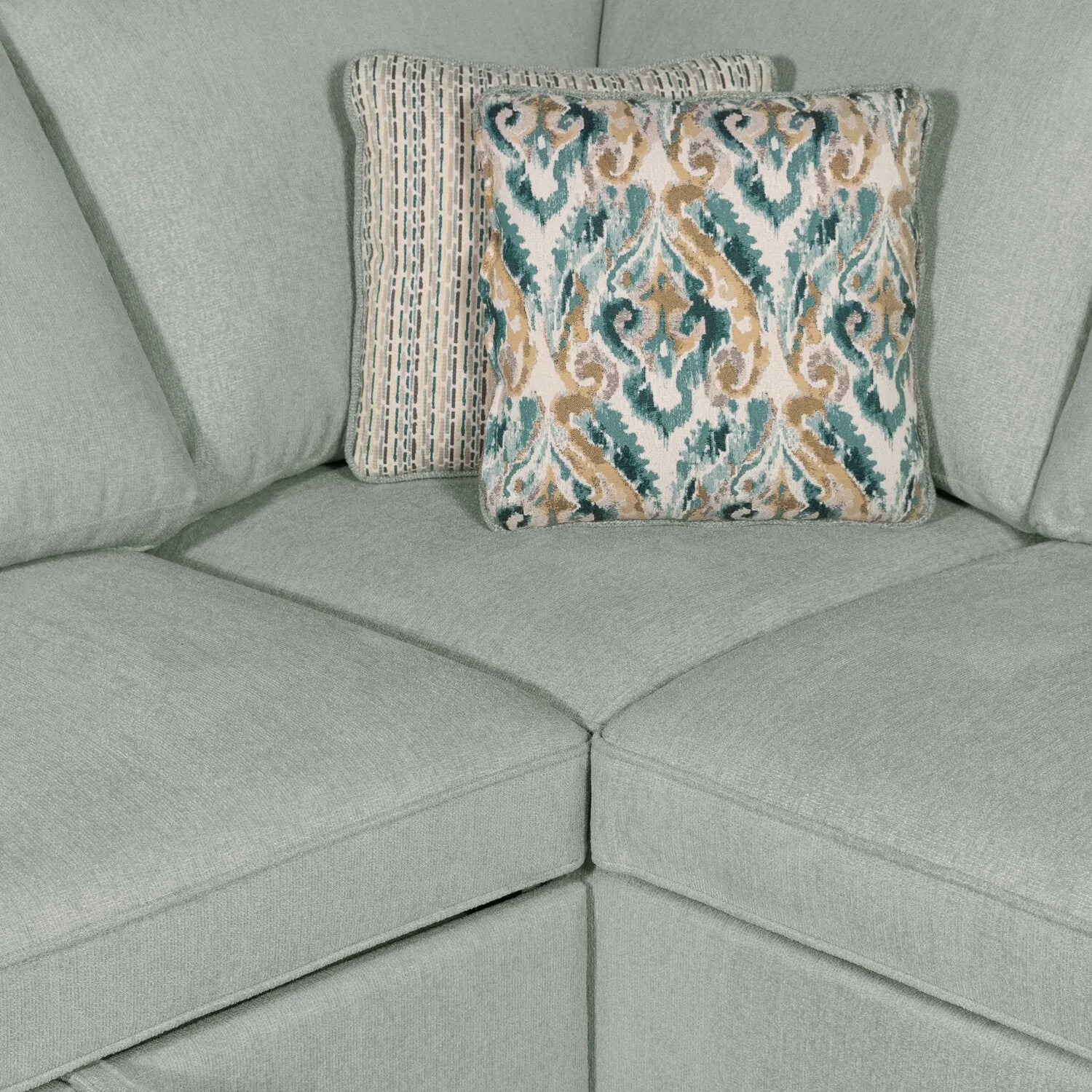 Valley 3-Piece Chenille Left-Facing Sleeper Sectional - Seafoam