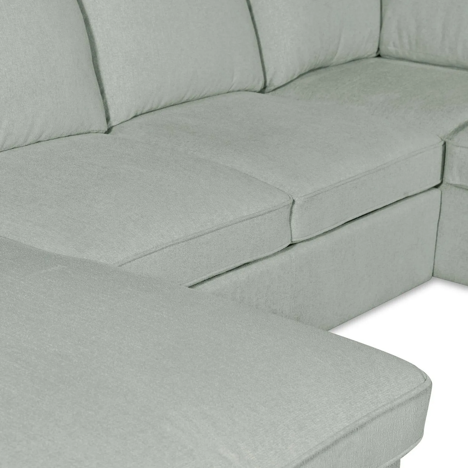 Valley 3-Piece Chenille Left-Facing Sleeper Sectional - Seafoam