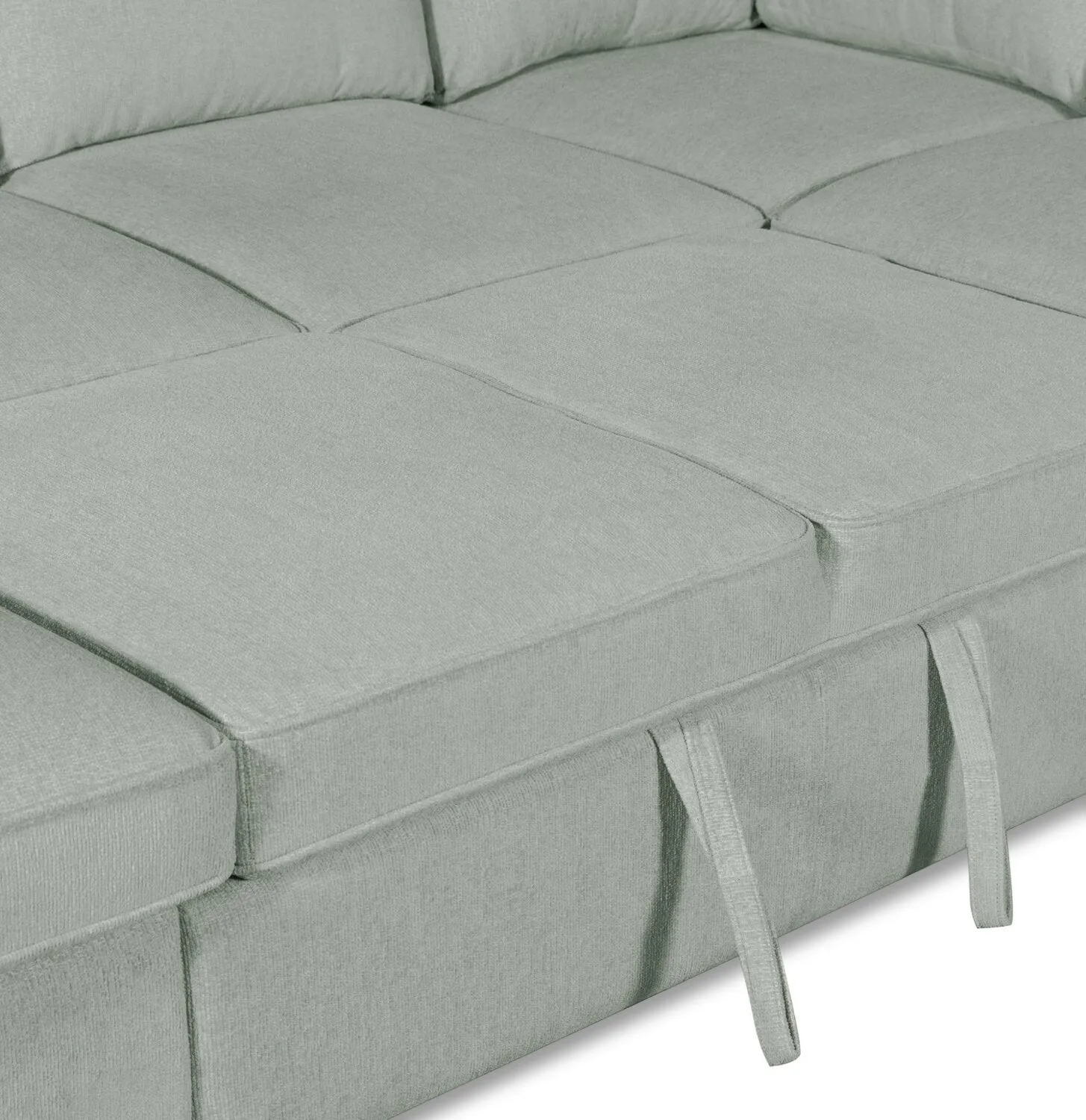 Valley 3-Piece Chenille Left-Facing Sleeper Sectional - Seafoam