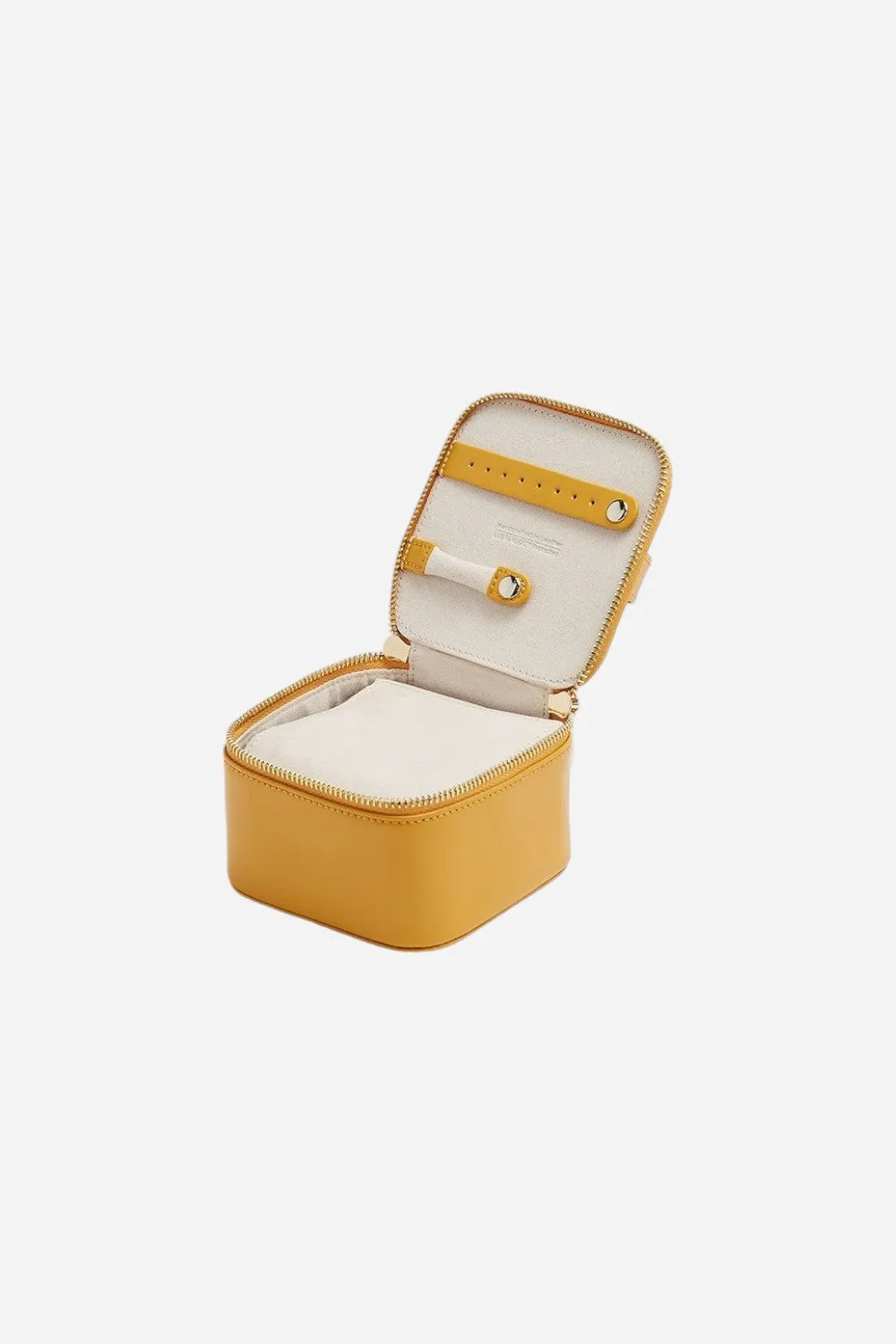 WOLF 1834 Maria Zip Jewelry Cube Mustard